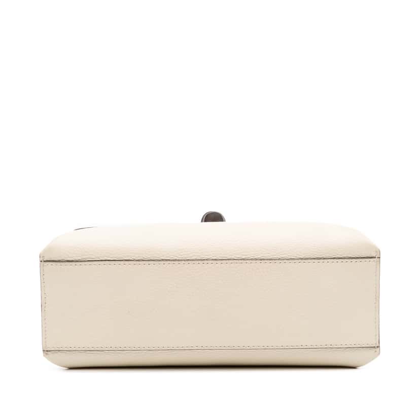 Gucci Small Leather Bamboo Daily Satchel White Leather Good condition - Inside View