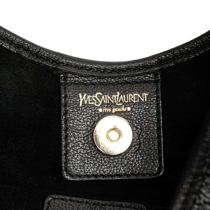 Yves Saint Laurent Ruffled Leather Saint Tropez Hobo Black Leather Good condition - Box View