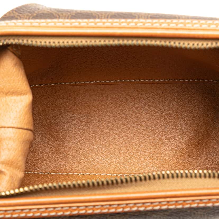 Celine Macadam Coated Canvas Pouch Brown Canvas Good condition - Model View