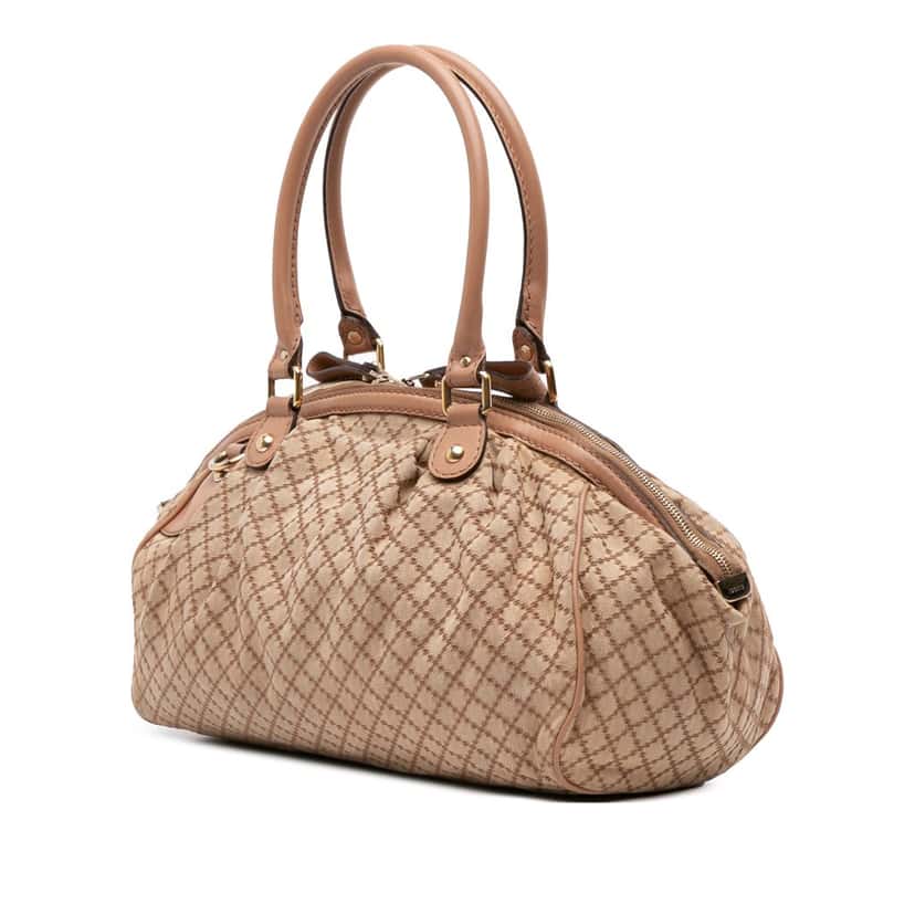Gucci Diamante Canvas Sukey Satchel Brown Canvas Good condition - Back View