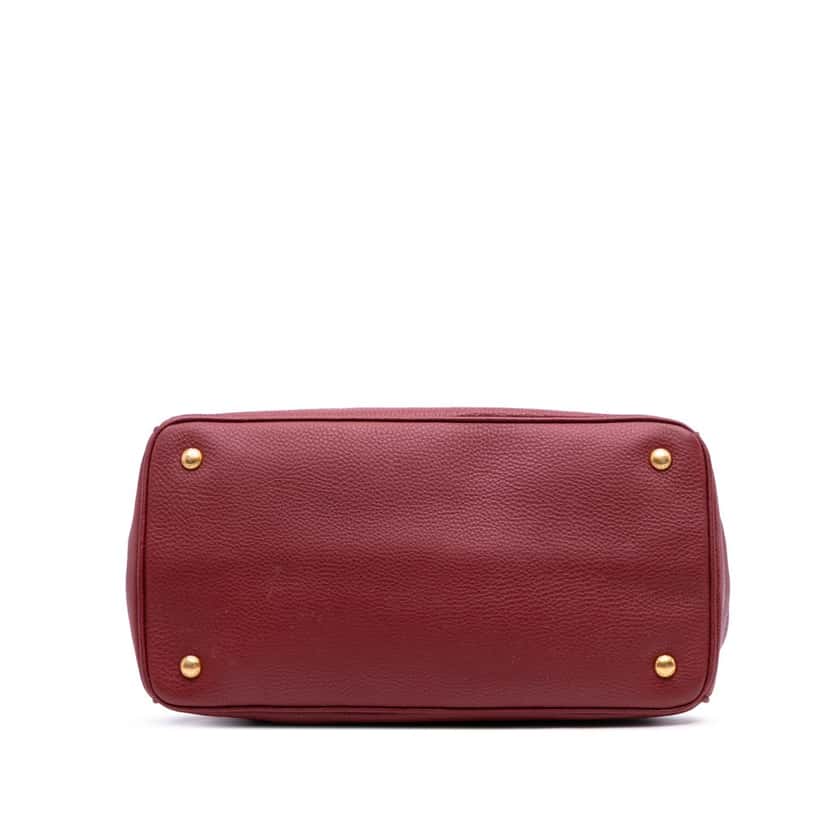 Prada Vitello Daino Open Convertible Tote Red Leather Good condition - Inside View