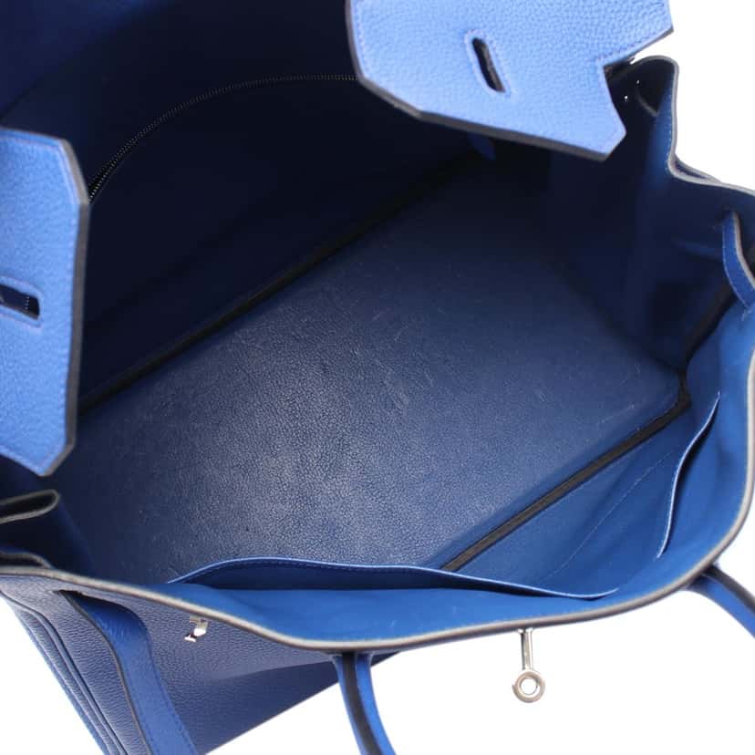 Hermès Togo Birkin Retourne 40 Blue Leather Good condition - Inside View