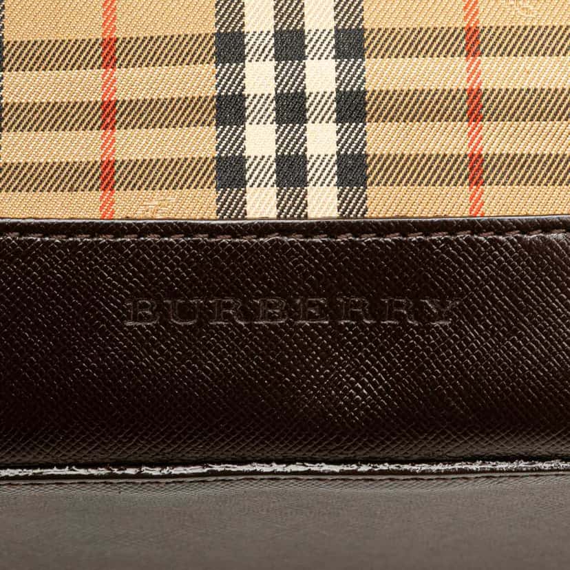 Burberry Haymarket Check Canvas Handbag Brown Canvas Good condition - Box View