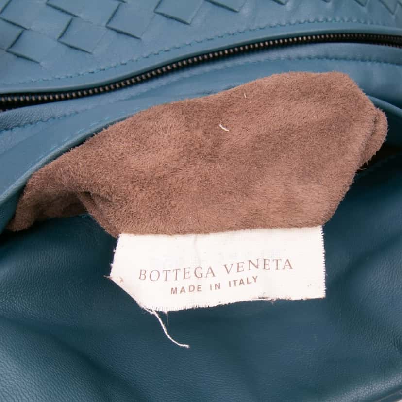 Bottega Veneta Mini Nappa Intrecciato Expandable Chain Crossbody Blue Leather Good condition - Box View
