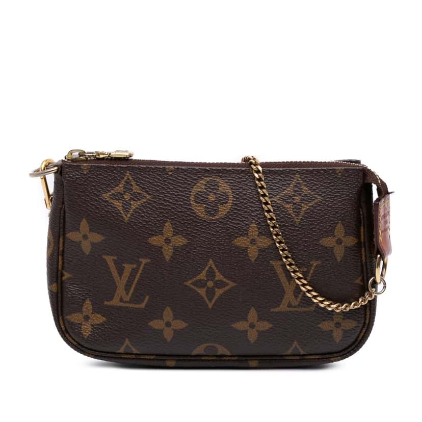 Louis Vuitton Monogram Mini Pochette Accessoires Brown Canvas Good condition - Front View