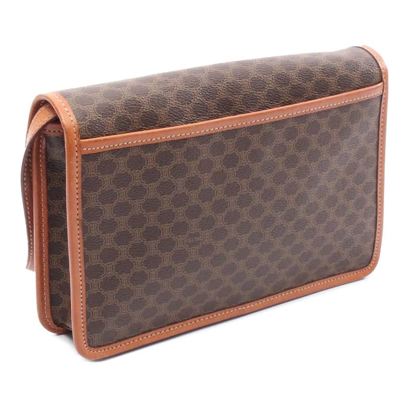 Celine Macadam Coated Canvas Crossbody Brown Canvas Good condition - Back View
