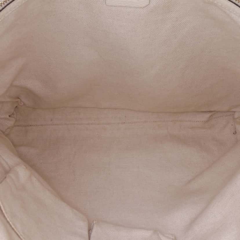 Gucci Tall Leather Bamboo Shopper Tote White Leather Good condition - Model View