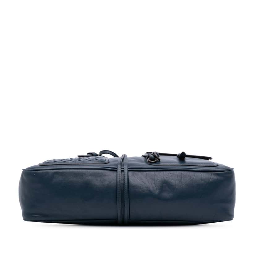 Bottega Veneta Intrecciato Trimmed Nappa Crossbody Blue Leather Good condition - Inside View
