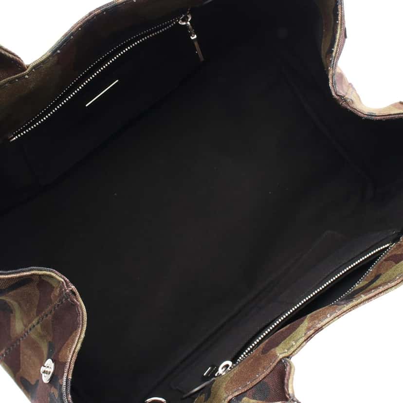 Prada Canvas Canapa Logo Camouflage Satchel Brown Canvas Good condition - Inside View