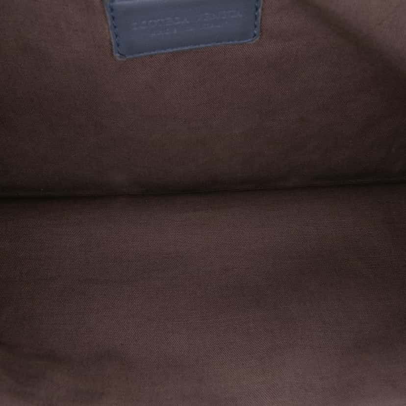 Bottega Veneta Nappa Intrecciato Double Zip Clutch Blue Leather Good condition - Box View