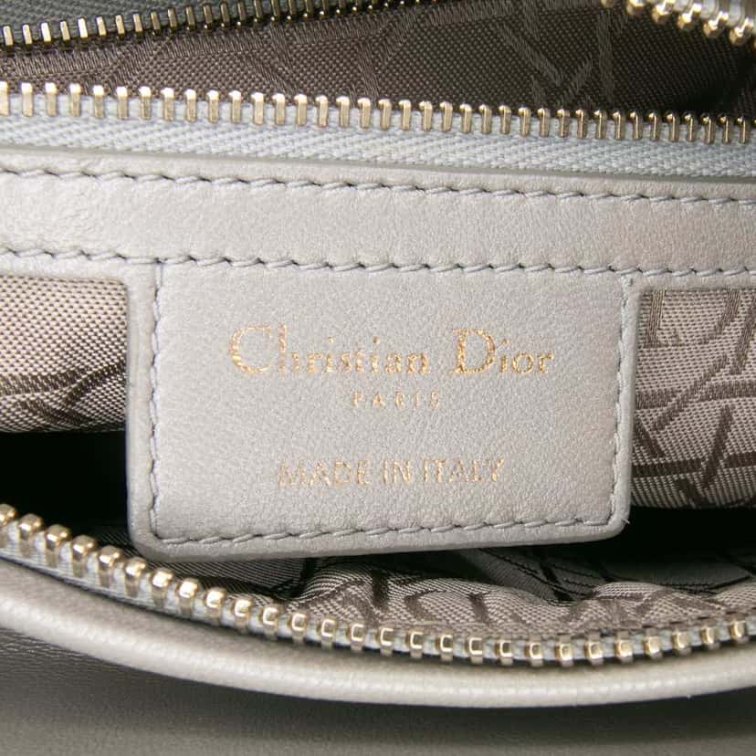 Dior Medium Lambskin Cannage Lady Dior Grey Leather Good condition - Box View
