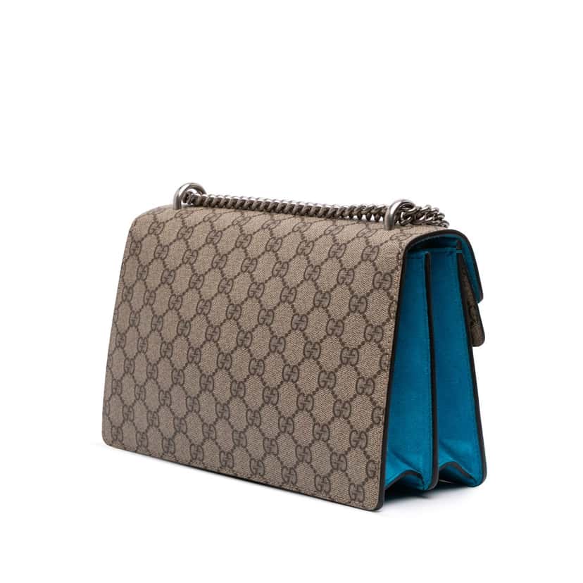 Gucci Small GG Supreme Dionysus Shoulder Bag Brown Canvas Good condition - Back View