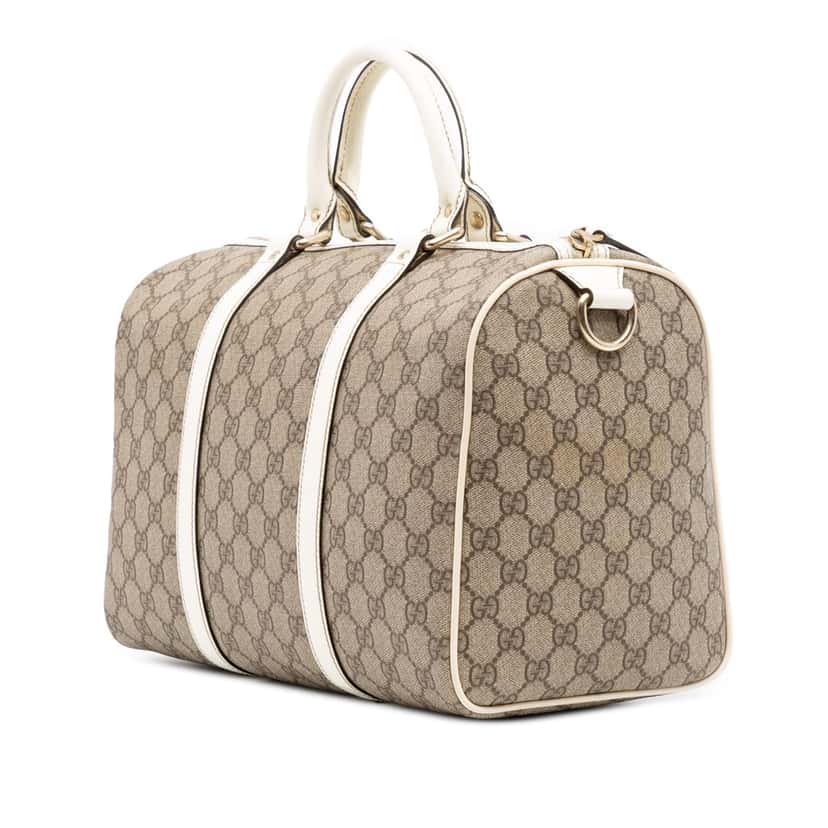 Gucci Medium GG Supreme Joy Boston Bag Brown Canvas Good condition - Back View