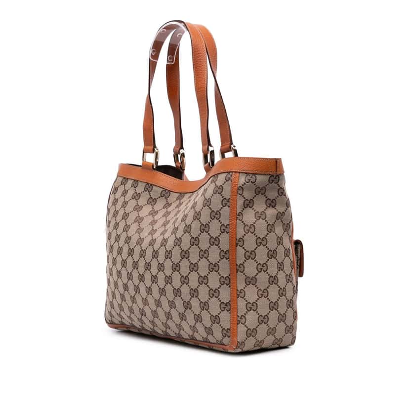 Gucci GG Canvas Abbey D Ring Pocket Tote Brown Canvas Good condition - Back View