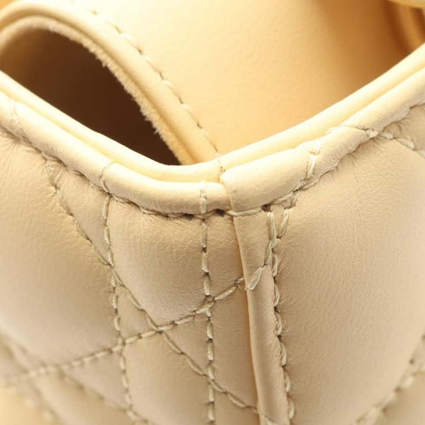 Dior Small Lambskin Cannage Lady Dior Yellow Leather Good condition - Box View
