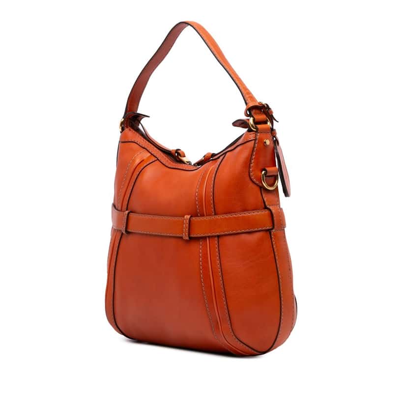 Gucci Medium Leather Running Satchel Orange Leather Good condition - Back View