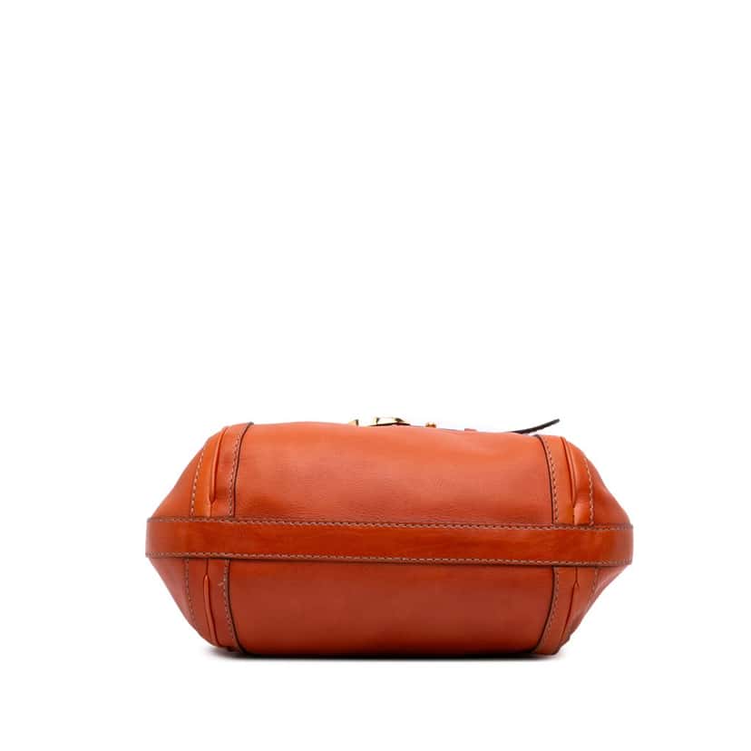 Gucci Medium Leather Running Satchel Orange Leather Good condition - Inside View