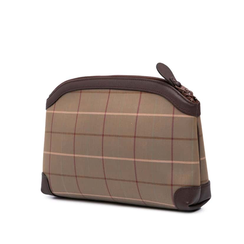 Burberry Vintage Check Canvas Clutch Brown Canvas Good condition - Back View