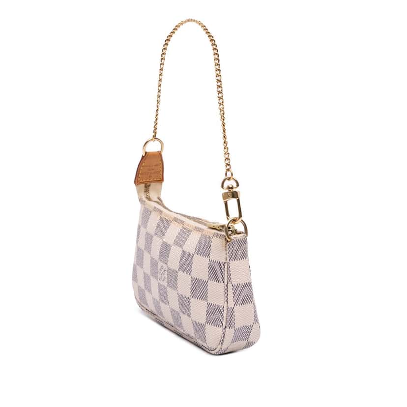 Louis Vuitton Damier Azur Mini Pochette Accessoires White Canvas Good condition - Back View