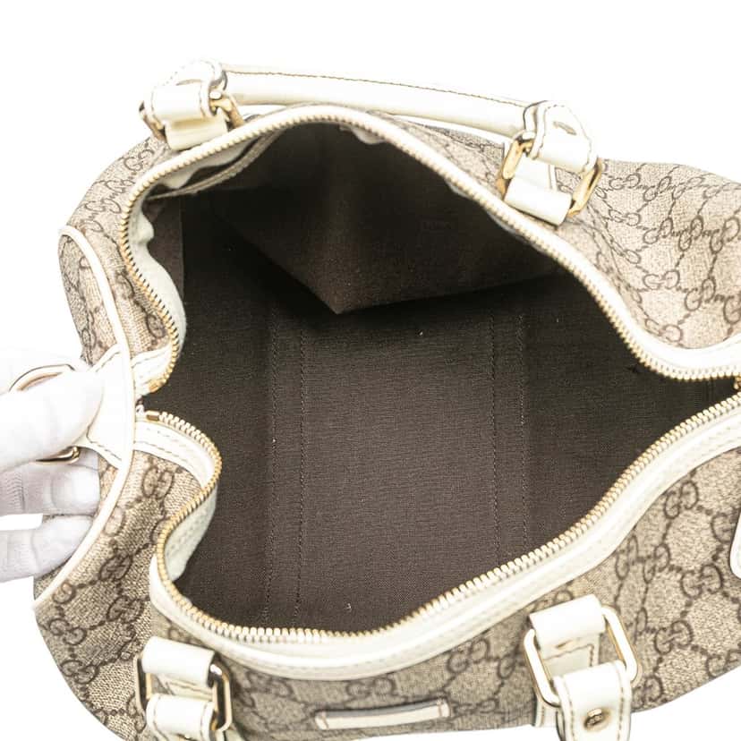 Gucci Medium GG Supreme Joy Boston Bag Brown Canvas Good condition - Model View