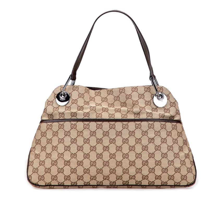 Gucci GG Canvas Eclipse Tote Brown Canvas Fair condition - Front View