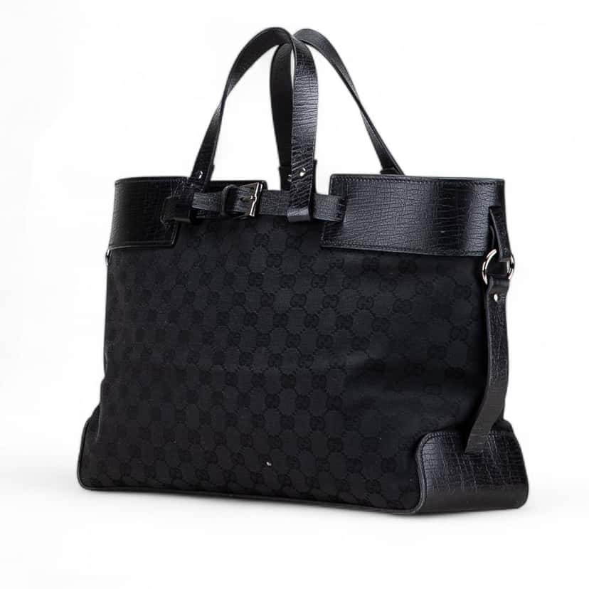 Gucci GG Canvas Tote Black Canvas Good condition - Back View