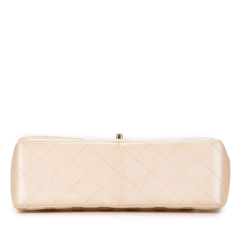 Chanel Jumbo Classic Iridescent Caviar Double Flap Gold Leather Good condition - Inside View