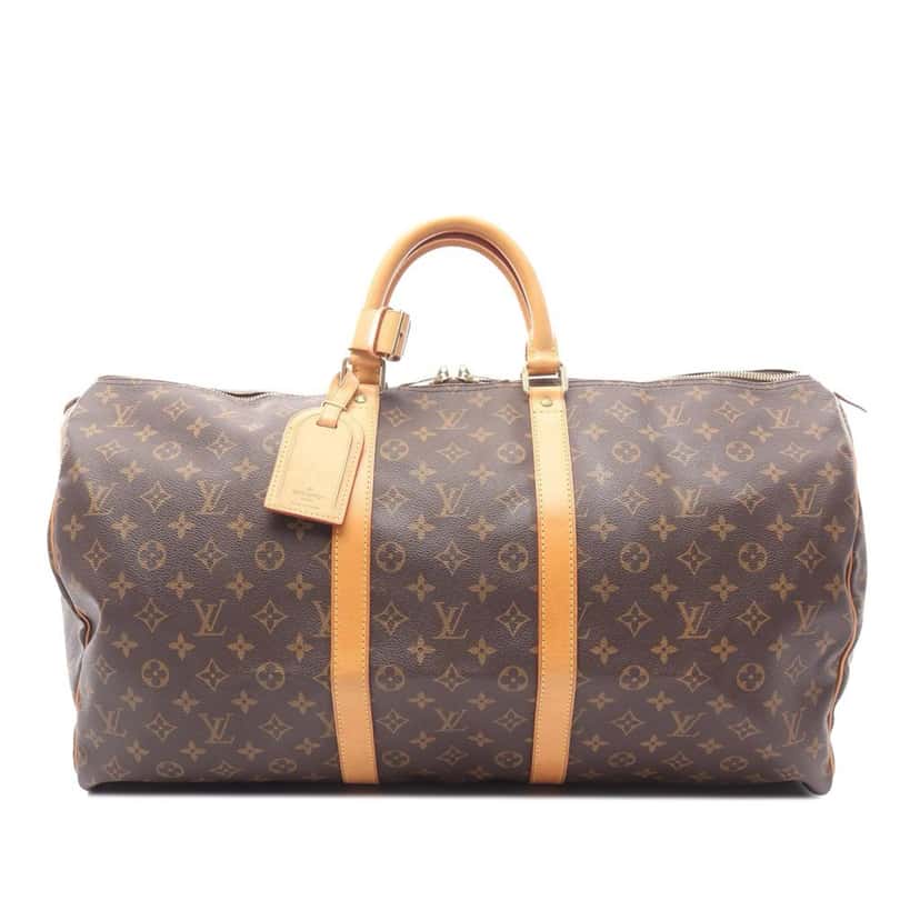Louis Vuitton Monogram Keepall 55 Brown Canvas Good condition - Front View