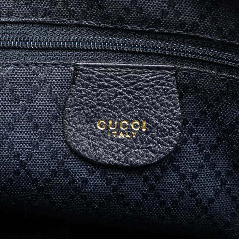 Gucci Suede Bamboo Dome Satchel Blue Leather Good condition - Box View