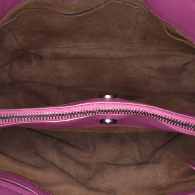 Bottega Veneta Medium Nappa Intrecciato Double Chain Tote Purple Leather Good condition - Model View