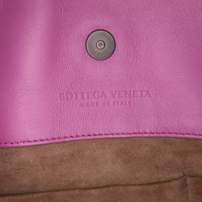 Bottega Veneta Medium Nappa Intrecciato Double Chain Tote Purple Leather Good condition - Box View