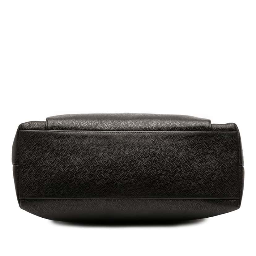 Chanel Caviar Front Pocket Chain Tote Black Leather Good condition - Inside View