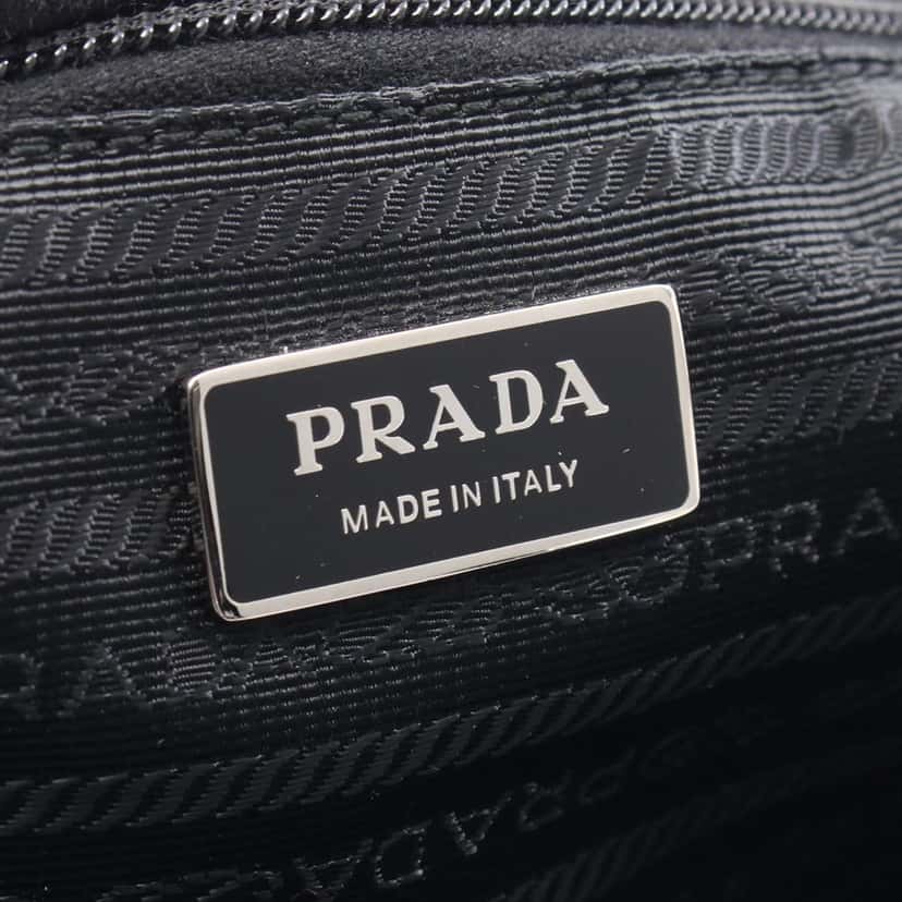 Prada Saffiano Trimmed Tessuto Tote Black Good condition - Model View