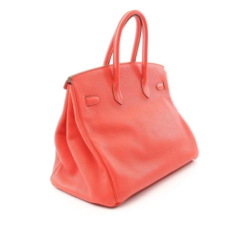 Hermès Togo Birkin Retourne 35 Red Leather Good condition - Back View