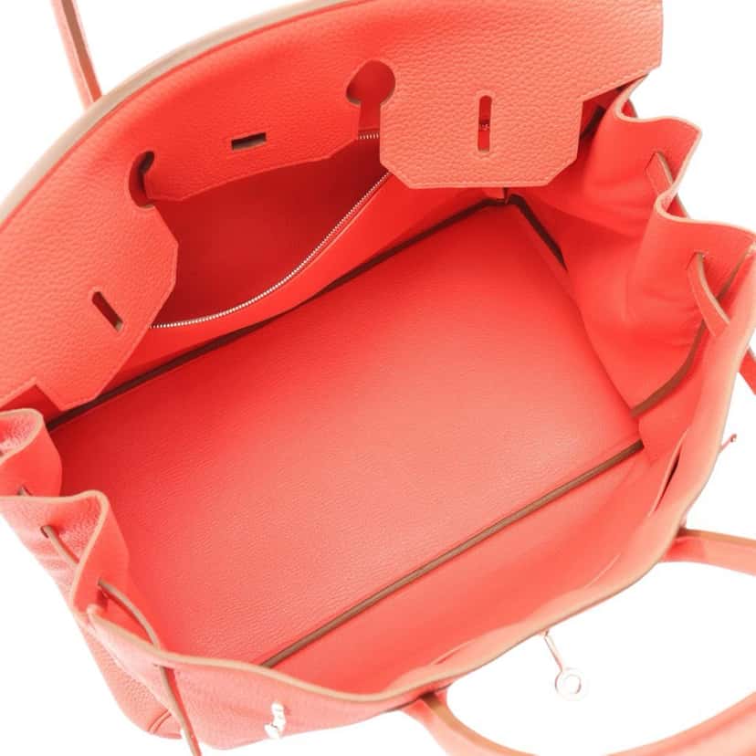 Hermès Togo Birkin Retourne 35 Red Leather Good condition - Inside View