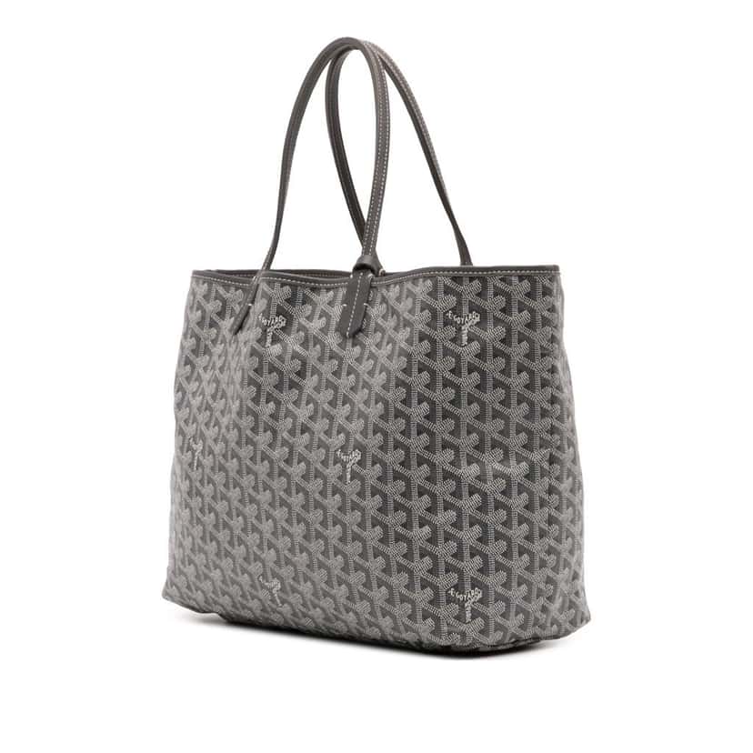 Goyard Goyardine Saint Louis PM Grey Canvas Good condition - Back View