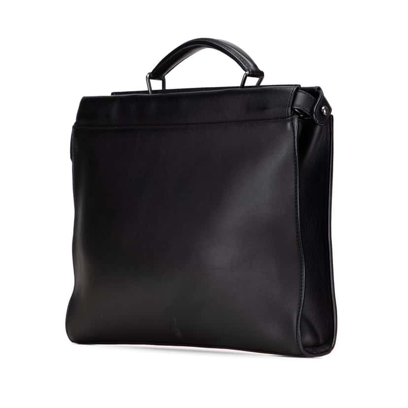 Fendi Large Leather Selleria Peekaboo Iconic Fit Bag Black Leather Good condition - Back View