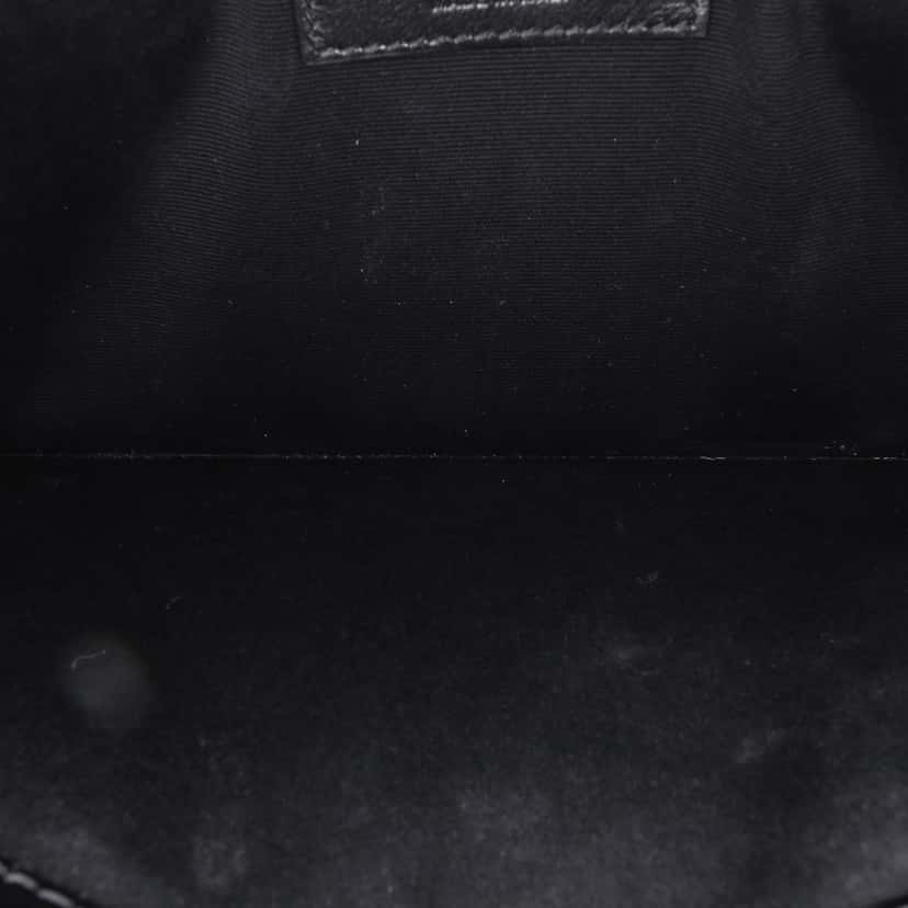 Saint Laurent Croc Embossed Leather Uptown Pouch Green Leather Good condition - Model View