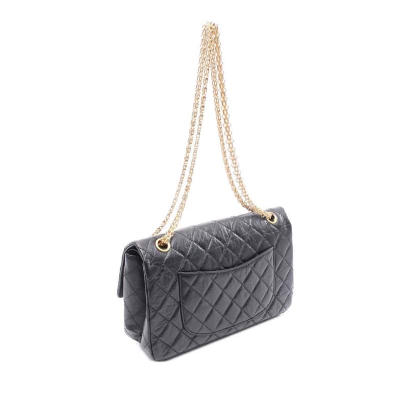 Chanel Reissue 2.55 Aged Calfskin Double Flap 226 Black Leather Good condition - Back View