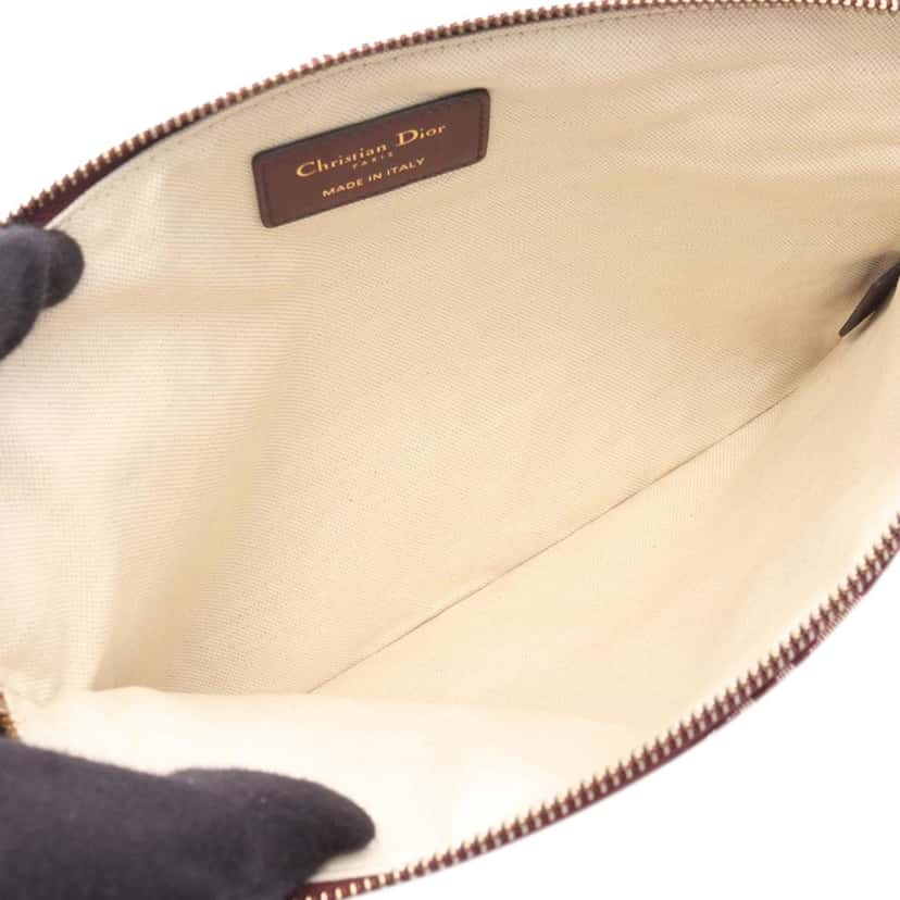 Dior Oblique Canvas Clutch Red Canvas Good condition - Inside View