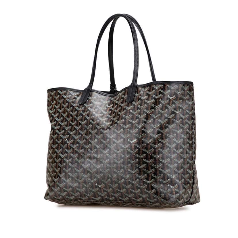 Goyard Goyardine Saint Louis PM Black Canvas Good condition - Back View