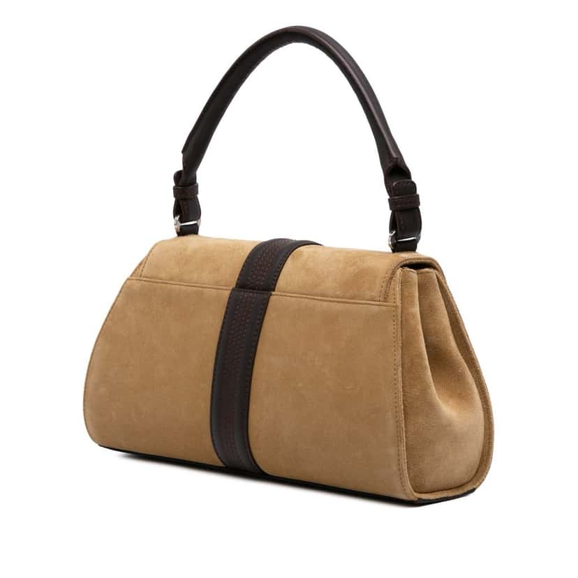 Loewe Anagram Suede Handbag Brown Leather Good condition - Back View