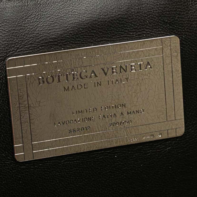 Bottega Veneta Medium Lambskin Intreccio Cabat Tote Black Leather Very good condition - Box View