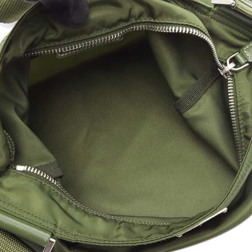 Prada Tessuto Zip Top Crossbody Green Good condition - Inside View