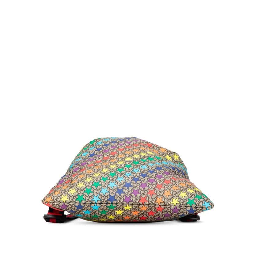 Gucci GG Supreme Web Star Print Children's Backpack Brown Canvas Good condition - Inside View