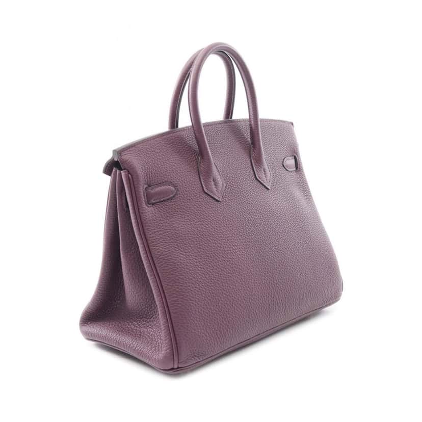 Hermès Togo Birkin Retourne 25 Purple Leather Good condition - Back View