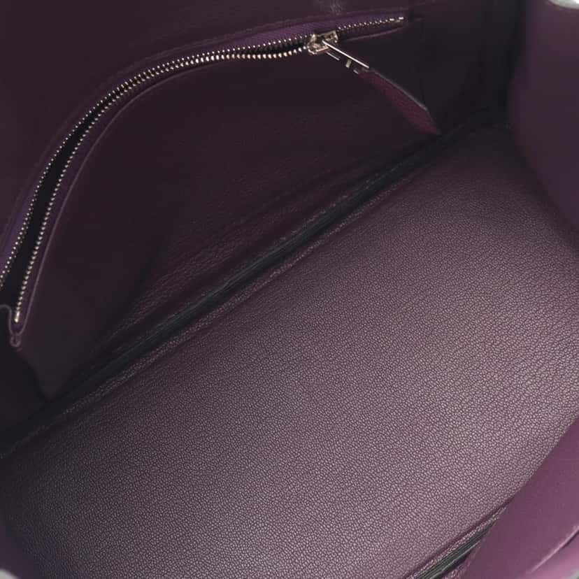 Hermès Togo Birkin Retourne 25 Purple Leather Good condition - Inside View