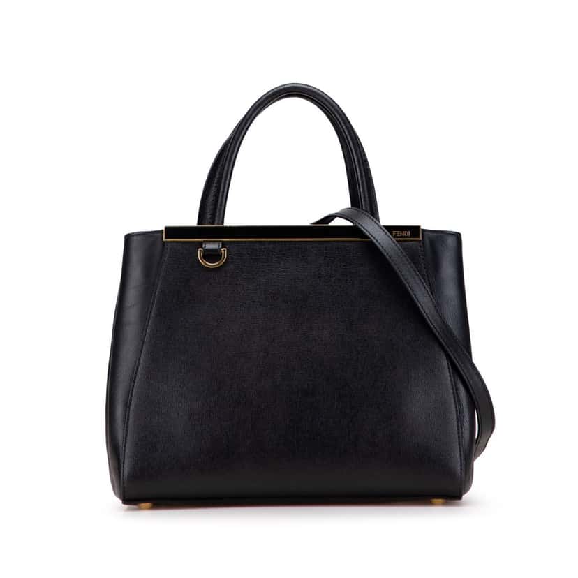 Fendi 2Jours Leather Satchel Black Leather Good condition - Front View