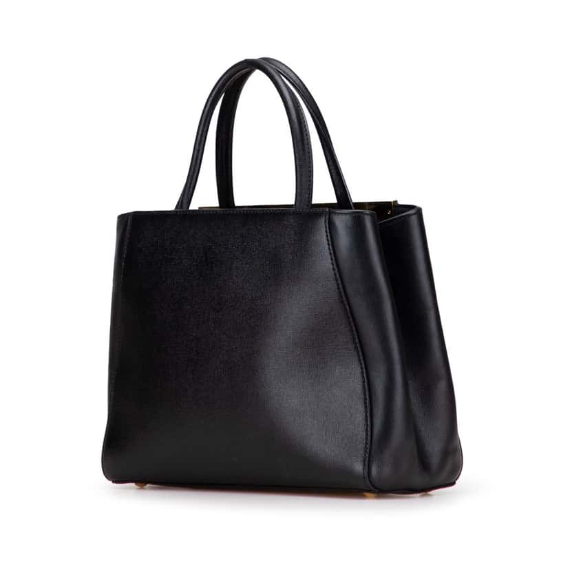 Fendi 2Jours Leather Satchel Black Leather Good condition - Back View