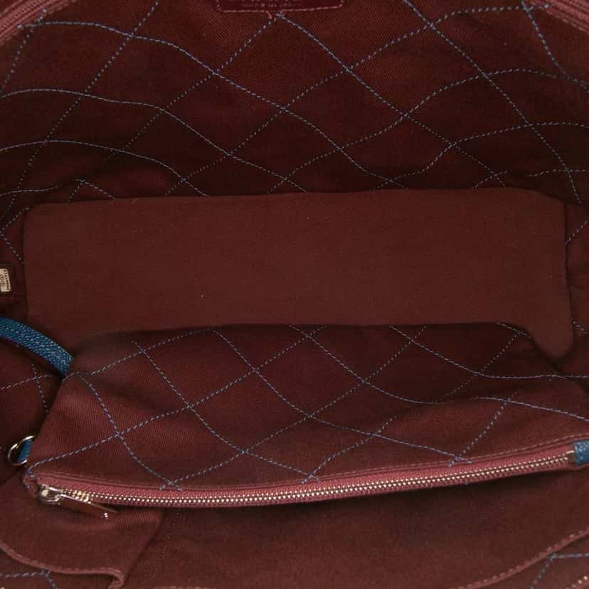 Chanel Small Quilted Caviar Daily Shopping Tote Blue Leather Fair condition - Model View